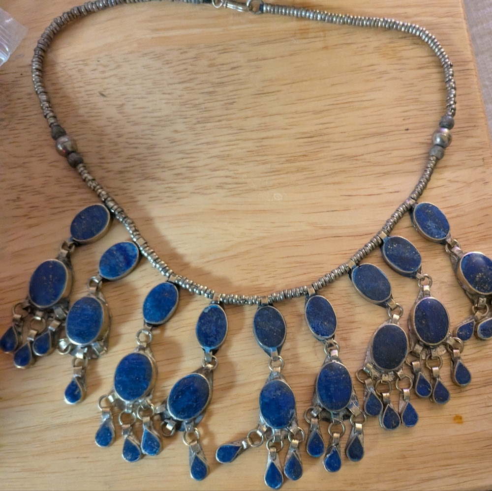 Sterling Silver Lapis Native American Necklace